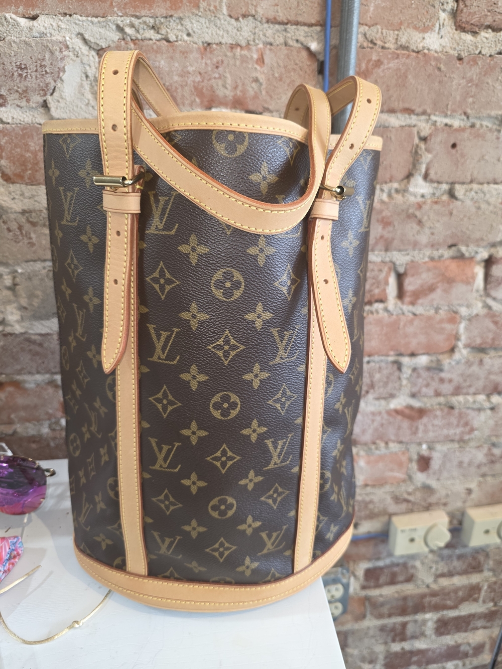 Louis Vuitton Monogram Petit Noe Bucket Bag GM- Brown & Tan